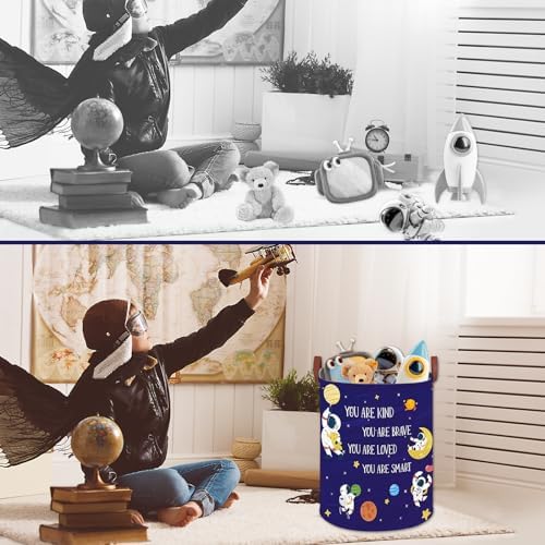Space Decor for Boys Room Basket -Astronaut Decor Baby Hamper, Planets Stars - Image 2