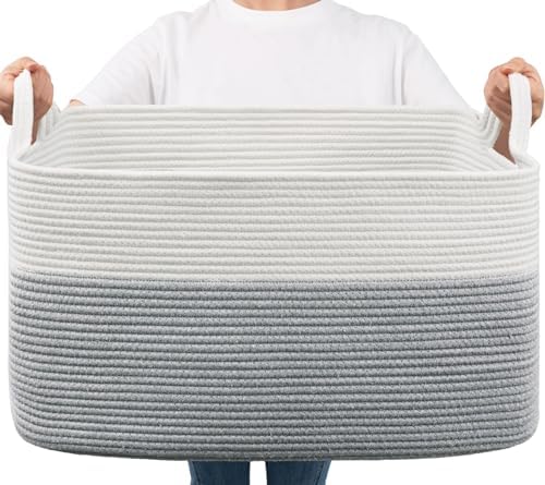 Goodpick Large Woven Rope Blanket Basket by Goodpick