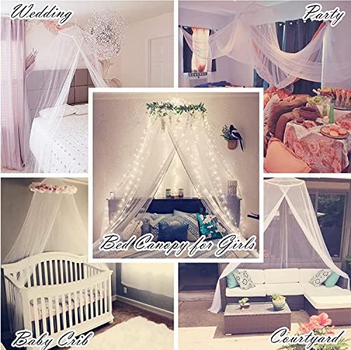 Bed Canopy Mosquito Net with 250pcs Warm White Curtain Lights, Bed Canopy - Image 6