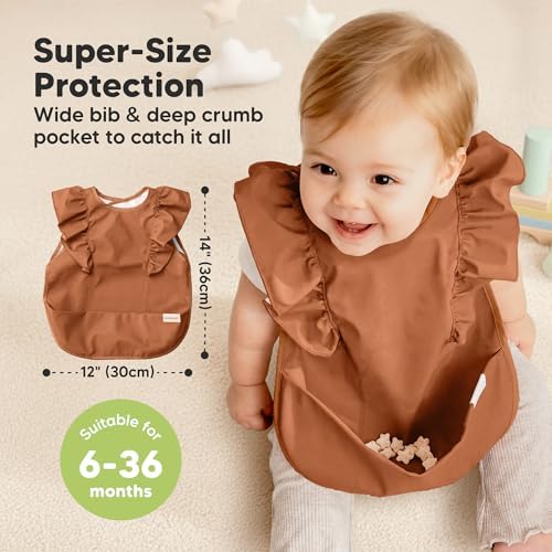 KeaBabies Waterproof Bibs for Baby Girl, 2-pk Lightweight - Image 5