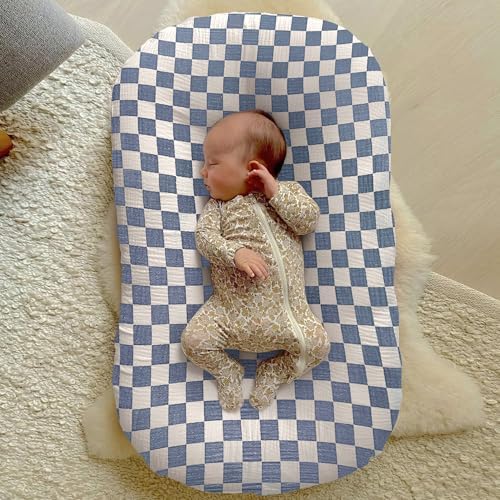 guruixu Muslin Baby Lounger Cover 2 Pack, 100% Cotton Infant Lounger Cover - Image 3