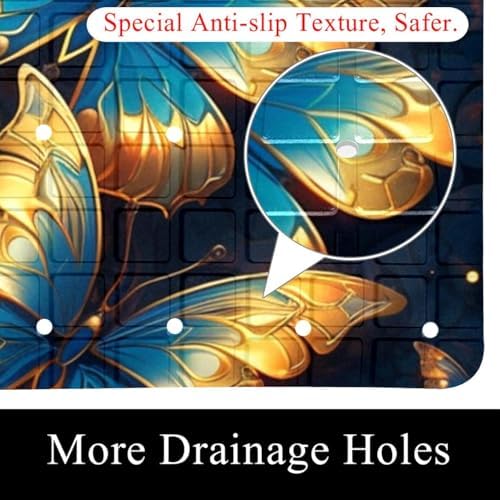 Shower Mat Bathtub Mat, 26.8x15.1 inch, Non-Slip Bath Mat - Image 2