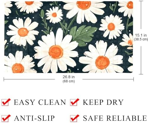 Shower Mat Non Slip, Tropical Daisies Anti Slip Bath Mat - Image 4