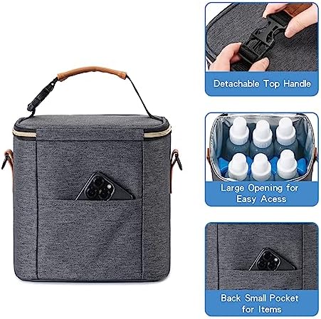 Breastmilk Cooler Bag with Ice Pack Fits 6 Baby Bottles Up to 9 Ounce, Baby - Image 4