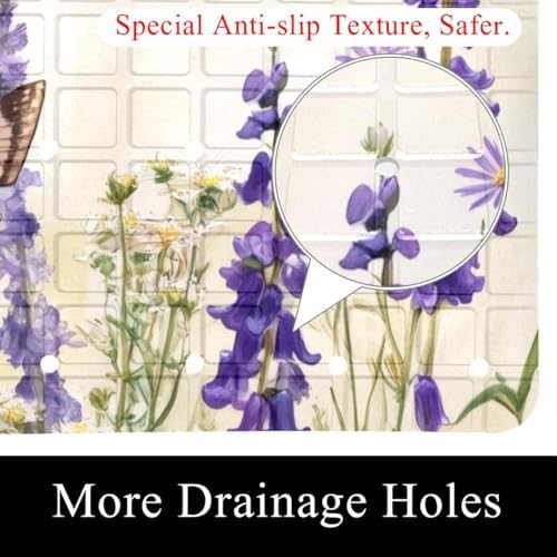 Shower Mat Bathtub Mat, 26.8x15.1 inch, Non-Slip Bath Mat - Image 2