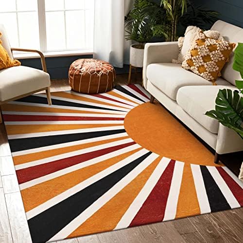 Lahome Colorful Rainbow Sun Area Rug 5x7 by Lahome
