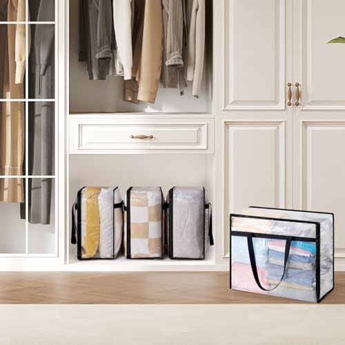 Lifewit 2 Pack Clear Storage Bags, 45L Clothes Organizer - Image 5