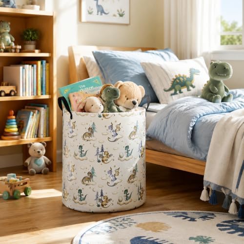Large Laundry Basket Canvas Storage Bins Baby Nursery Hamper - Image 2