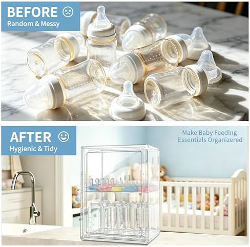 Baby Bottle Organizer, 3 Tiers Adjustable Bottle Storage Container - Image 3
