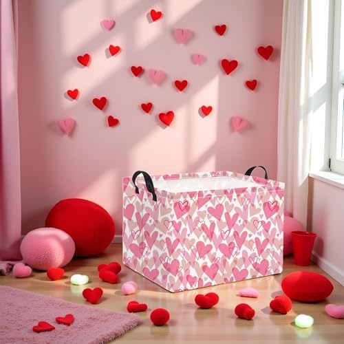 Rectangular Valentines Basket for Women Girls Storage Bin Organizer Box Shelf - Image 2