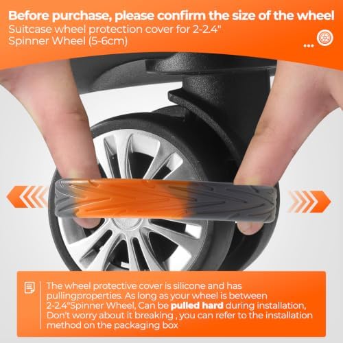 8Pcs Upgrade Luggage Wheel Covers, Travel Accessories - Image 4