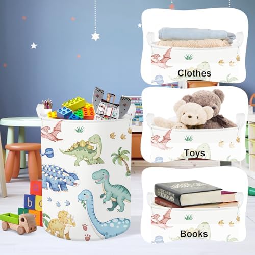 Clastyle Boho Dinosaur Laundry Basket Palm Tree Kids Clothes Book Storage - Image 5