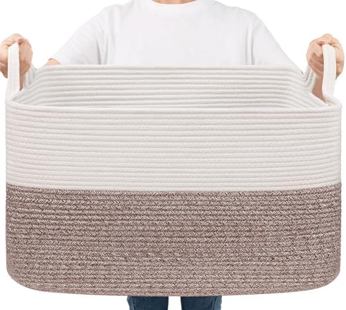 Goodpick Large Woven Rope Blanket Basket by Goodpick