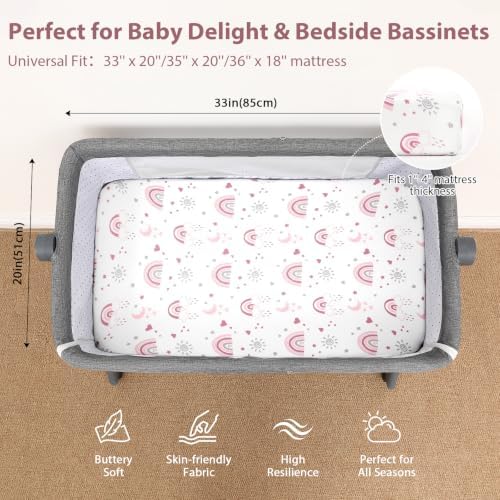 Bassinet Sheets Girl 33”x20” Compatible - Image 2