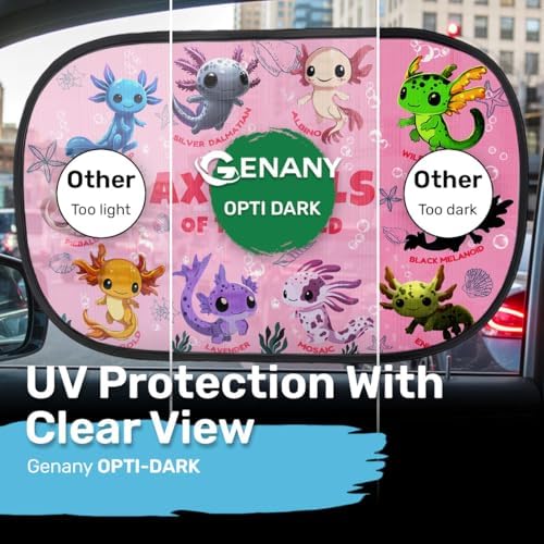 GENANY Axolotls Car Side Window Sun Shades 2 Piece 21 x 14 Inch - Image 4