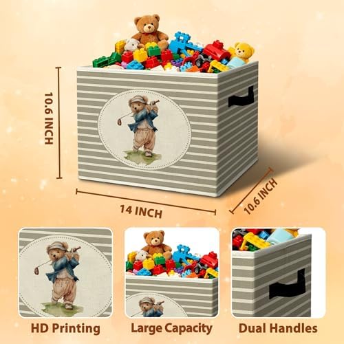 Rustic Bear Golf Storage Bins Boxes - Image 3