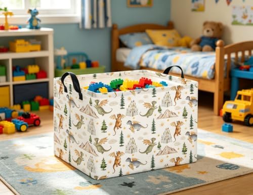 Rectangular Kids Basket Baby Girl Basket Fabric Storage Bin Organizer Box Room - Image 5