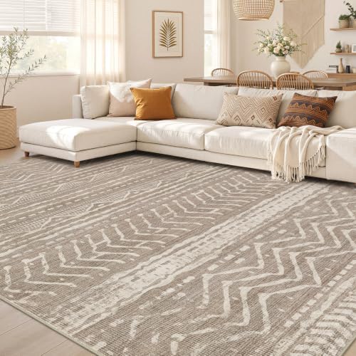 Nakagishi Boho 9x12 Area Rug Living Room Rugs Machine Washable Dark Brown by NakagishiAreaRug