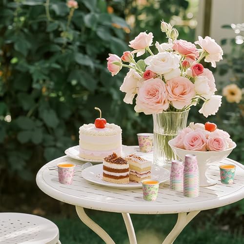 WRAPAHOLIC 3oz Rose Floral Bathroom Cups - Image 6