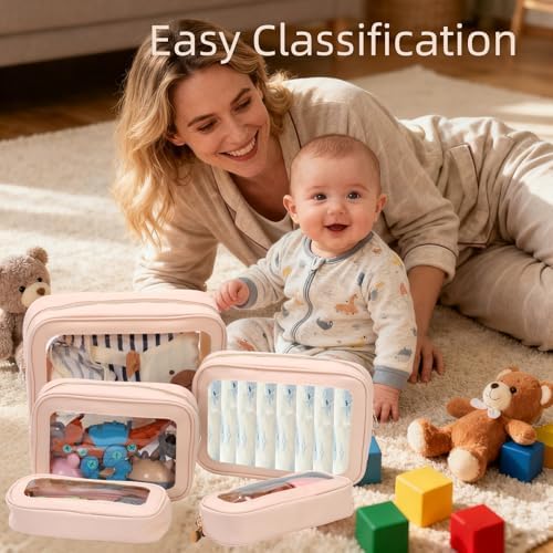 3PCS Diaper Bag Organizer Pouch Set，Clear Organizer Bags, TSA Approved Toiletry - Image 6