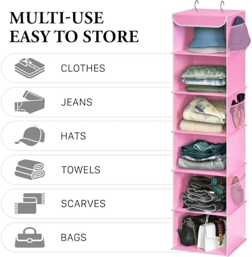Simple Houseware 6 Shelf Hanging Closet Organizer - Image 5