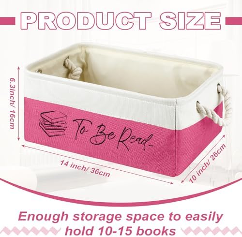 Marsui 1 Pcs TBR Basket Book Storage Bin Bookish Gifts - Image 2