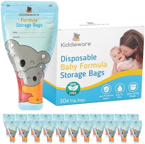 30 Pack Baby Formula Storage Bags Dispenser Disposable Baby Formula Container by Kiddieware