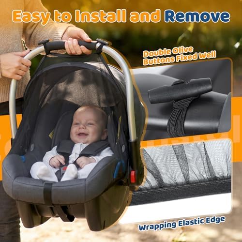 Orzbow 2-Pack Mosquito Net for Car Seat and Doona Stroller - Image 4
