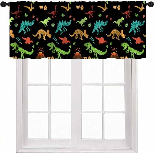 Dinosaur Valance Curtain for Boys Kids Nursery Playroom Room Decor Cartoon Dino by Unknown