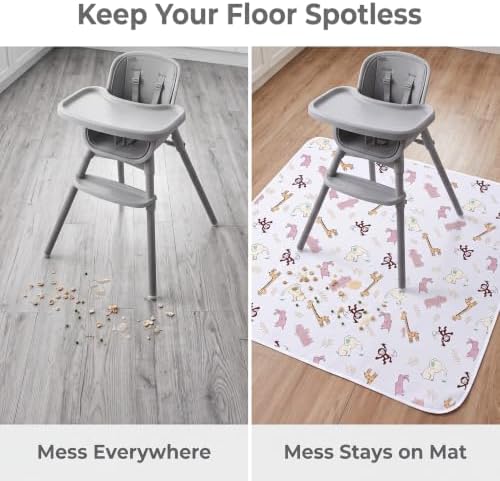 Splat Mat for Under High Chair, Waterproof Washable High Chair Floor Mat - Image 4