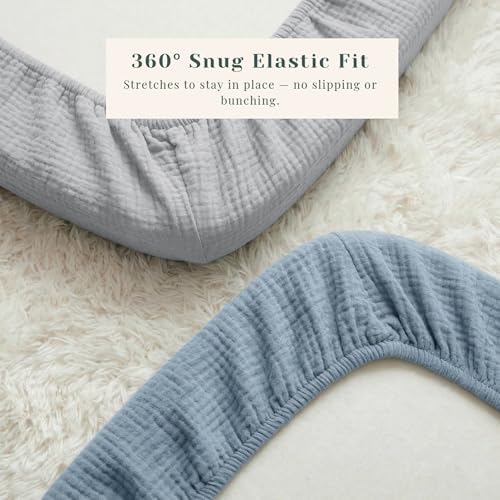 3 Pack Cotton Muslin Baby Bassinet Fitted Sheet - Image 6