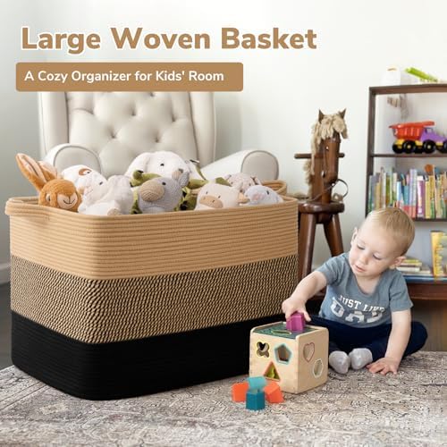 Goodpick 105L Extra Large Woven Rope Blanket Basket - Image 2
