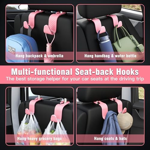 4-Pack Car Headrest Hooks Holds 55lbs Seat Storage Organizer - Image 4
