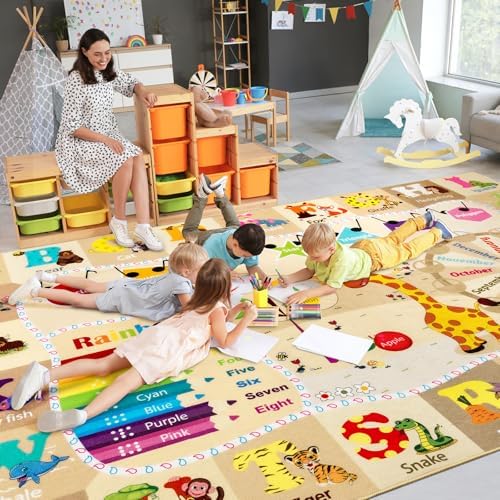 BENRON 7x10 Playroom Rug for Kids Washable, PlayMat by BBENRON