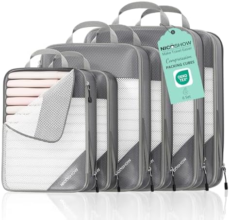 NICOSHOW 6 Set Compression Packing Cubes by NICOSHOW