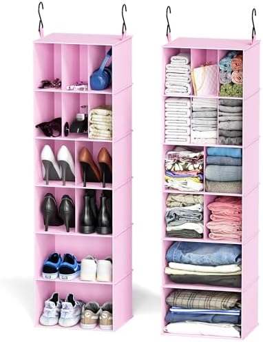 SpaceAid 2 Pack Hanging Closet Organizer and Storage by SpaceAid