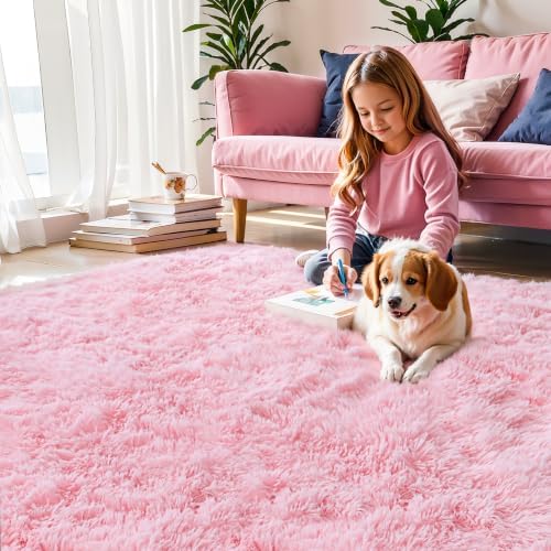KCHOWUA Pink Fluffy Fuzzy Rug 2x6 - Image 3