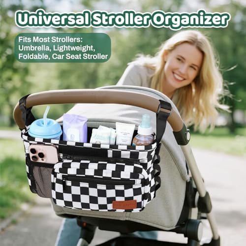 Stroller Caddy with Cup Holder, Non Slip Stroller Organizer Bag Accessories - Image 5