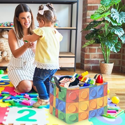 FXOLCSHE Building brick Basket, Building block book storage box, Laundry hamper - Image 3