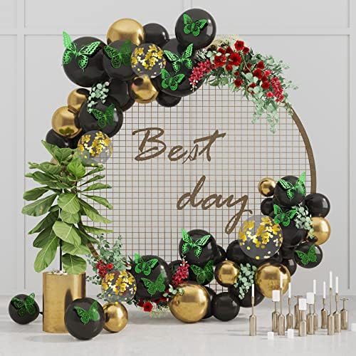 SAOROPEB 3D Butterfly Wall Decor 48 Pcs Dark Green Butterfly Decorations - Image 3