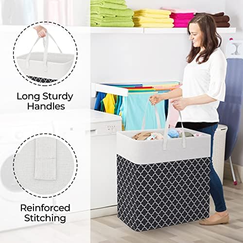 StorageRight Laundry Basket Hamper, 100L Clothes Storage, Clover Black - Image 4