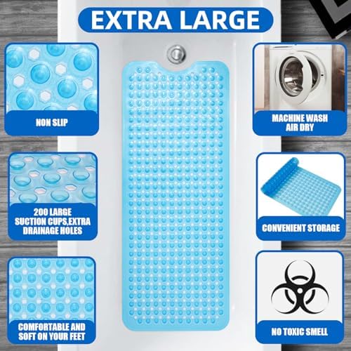 MOONFLY Shower and Bathtub Mat, 40x16 Inches - Image 3