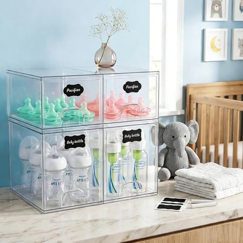 TOOGE Stackable Baby Bottle Organizer: Acrylic Bottle Organizer Baby Storage - Image 2