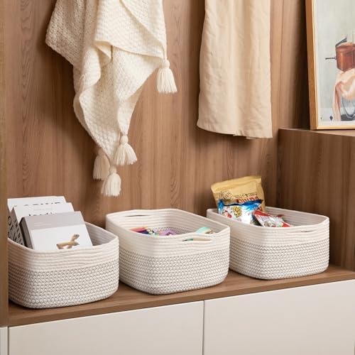 OIASKET Storage Baskets for Organizing 3 Pack, Woven Baskets for Shelves - Image 5