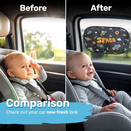 GENANY Astronaut Car Side Window Sun Shades 2 Piece 21 x 14 Inch - Image 3