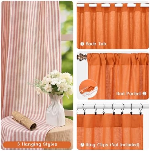 ASPMIZ Farmhouse Living Room Curtains Boho, Country Linen Curtains - Image 5