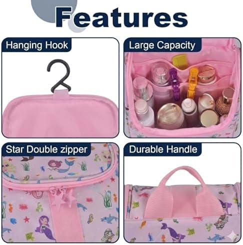 Remobia Hicol Cute Cartoon Hanging Kids Toiletry Bag Children Travel Cosmetic - Image 3