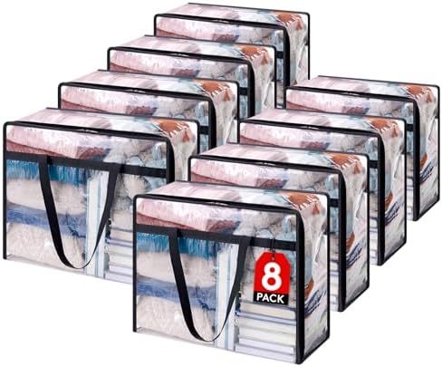Lifewit 45L Clear Clothes Storage Bags, Plastic Foldable Blanket Storage Bag by Lifewit