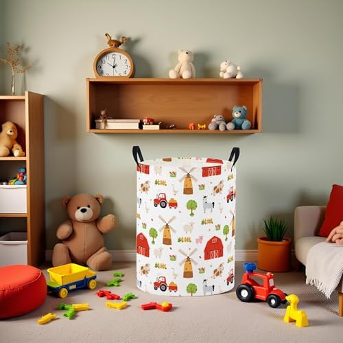 Baby Laundry Basket Baby Nursery Hamper Kids Laundry Basket Toy Storage Bin - Image 2