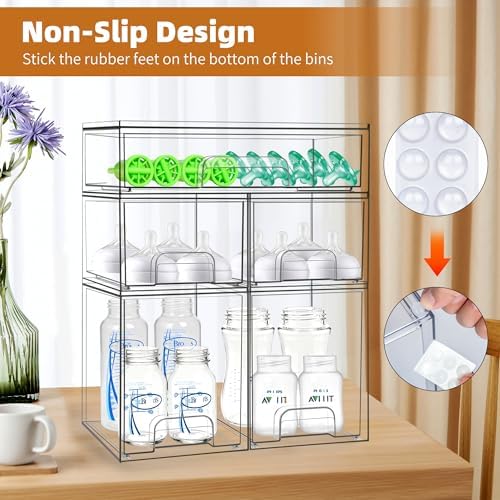 Baby Bottle Organizer, 5 Pack Stackable Storage Drawers - Image 6